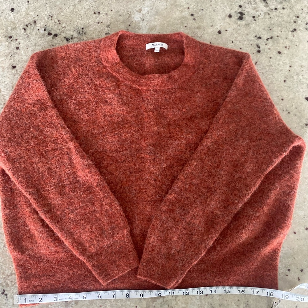 Madewell Women’s Size L Burnt Orange Alpaca Wool Blend Crew Neck Sweater
